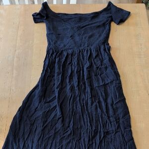 Roxy Navy Off-Shoulder Midi Dress